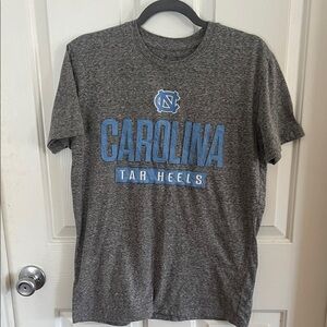 Champion Gray Tee with Light Blue Carolina Tar Heels Logo